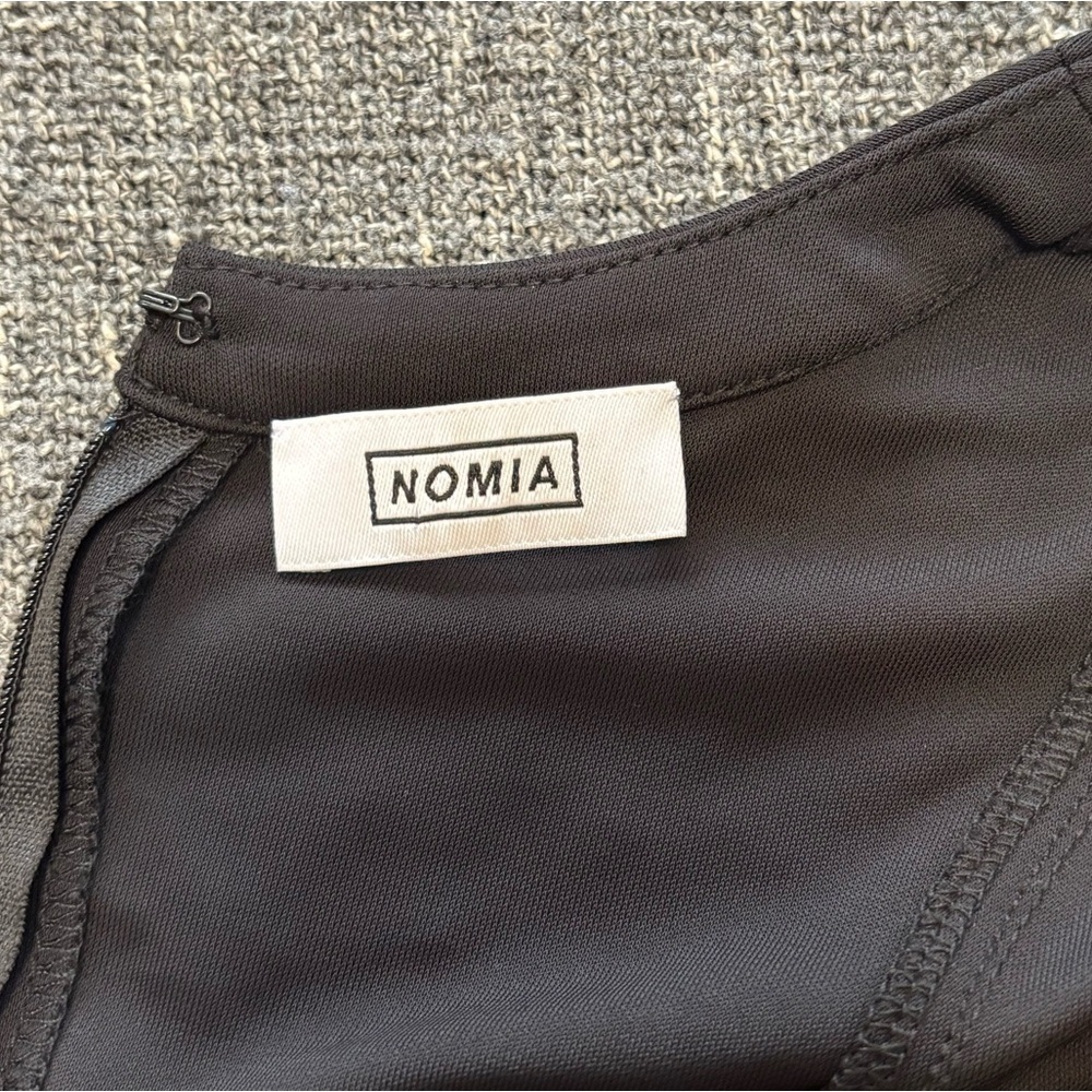 NOMIA NYC Designer Sz 12 Seamed Flared Maxi Dress in Black new without tag - Picture 8 of 16